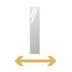 Image du pictogramme représentant l'épaisseur du verre