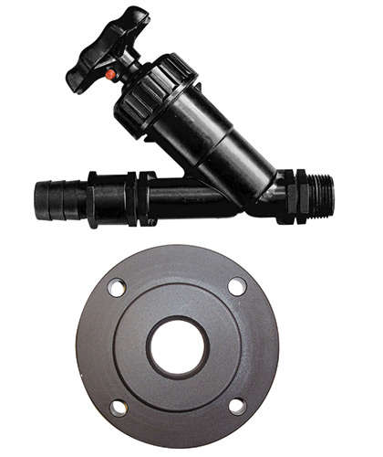 Photo Ensemble robinet 1" comprenant un robinet et une contrebride