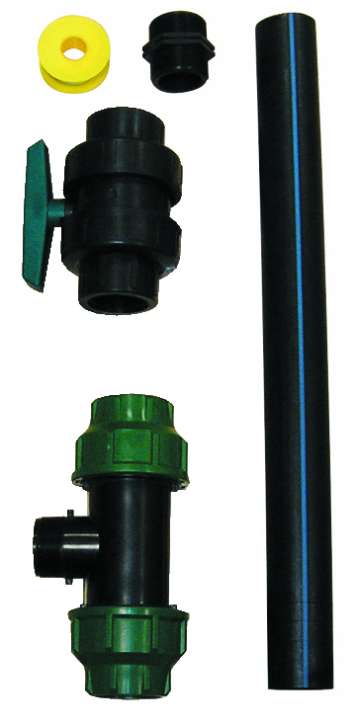 Photo Kit complémentaire D - 2" - T de liaison, 1 manchon, 1 robinet et tube