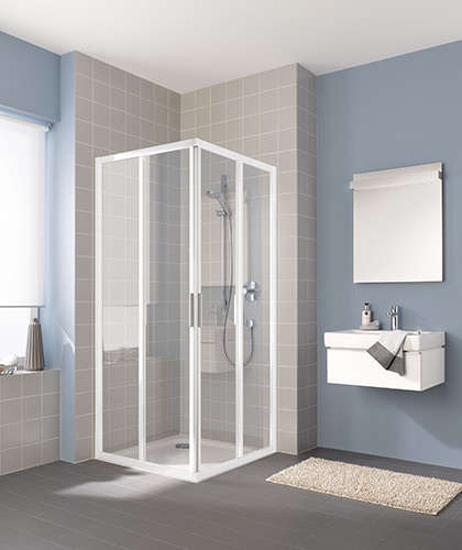 Photo Paroi de douche 1/2 angle coulissante CADA XS CCE2L L90 2M blanc v.clair