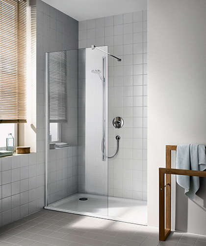 Photo Paroi de douche walk-in CADA XS CCTWF L110 2M argent poli v.clair