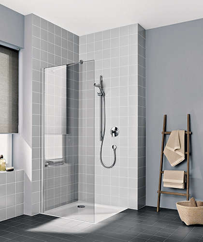 Photo Paroi de douche walk-in CADA XS CCTWF L110 2M argent poli v.clair