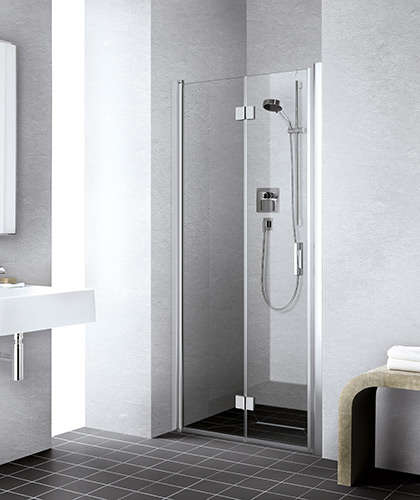 Photo Paroi de douche pivotante repliable LIGA LI2SR L83 2M argent poli v.clair