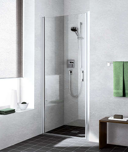 Photo Paroi de douche pivotante LIGA LI1WL L105 2M argent mat v.clair clean