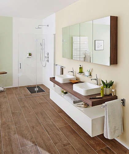 Photo Paroi de douche walk-in LIGA LI2YL L120 2M argent poli v.clair clean