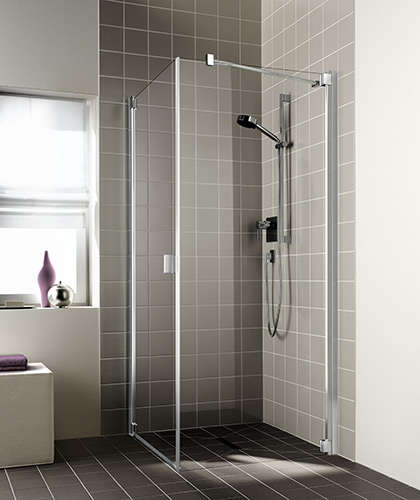 Photo Paroi de douche fixe RAYA RATOL L120 2M argent poli v.clair