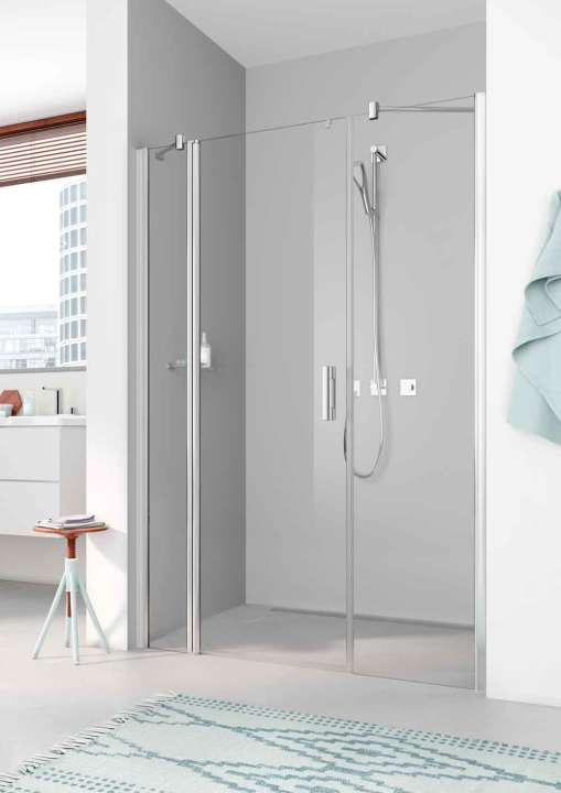Photo Paroi de douche pivotante PEGA PE1AL L160 2M argent poli v.clair