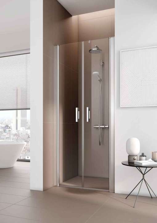 Photo Paroi de douche 2 battants PEGA PEPTD L93 2M argent poli v.clair
