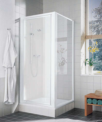 Photo Paroi de douche fixe CADA CATWD L70 1.9M blanc v.clair