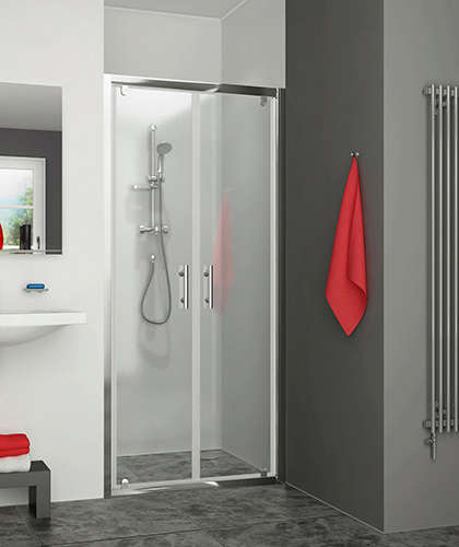 Photo Paroi de douche 2 battants EQUI EI2BT L70 1.9M argent poli v.clair clean