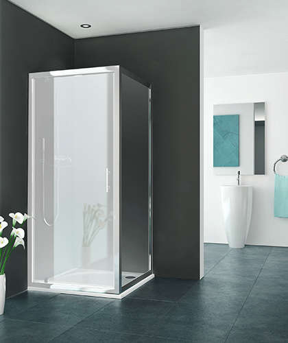 Photo Paroi de douche fixe EQUI EIFIX L100 1.9M argent poli v.clair clean