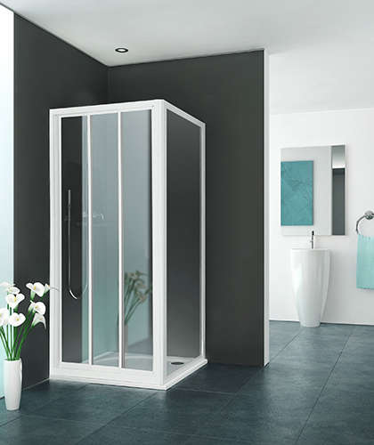Photo Paroi de douche coulissante EQUI EICL3 L80 1.9M blanc v.clair clean