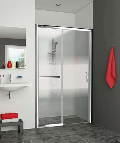 Photo Paroi de douche coulissante EQUI EID2L L160 2M argent poli v.serig clean Photo Paroi de douche coulissante EQUI EID2L L160 2M argent poli v.serig clean