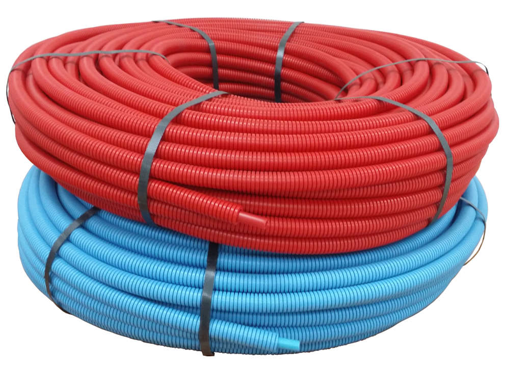 Photo Tube PE-Xa rouge pré gainé rouge - 20 x 25 - 50 m