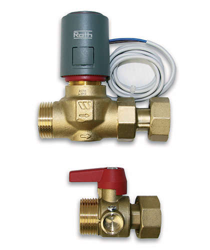 Photo Vanne de zone en laiton avec tête thermique 230V