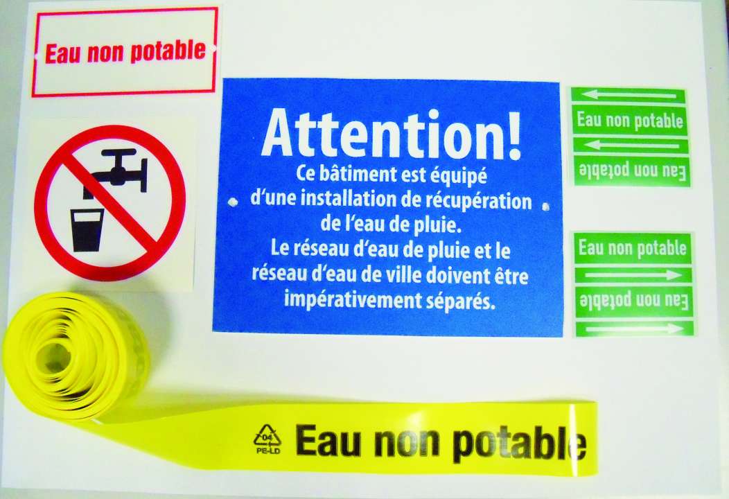 Photo Set Marquage Eau Non Potable - composé de 6 pièces