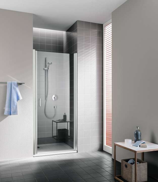 Photo Paroi de douche pivotante CADA XS CC1WR L95 2M argent poli v.clair