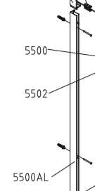 Photo PROFILE MURAL Référence 5500AL ARGENT POLI Hauteur 2000