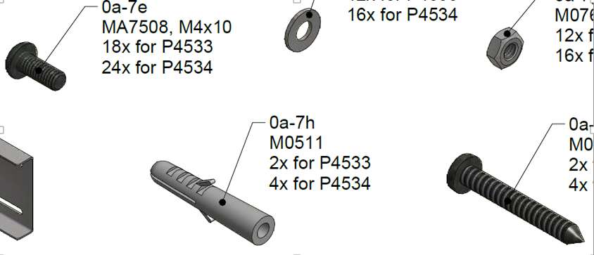 Photo set de visseries fixation murale VINATA