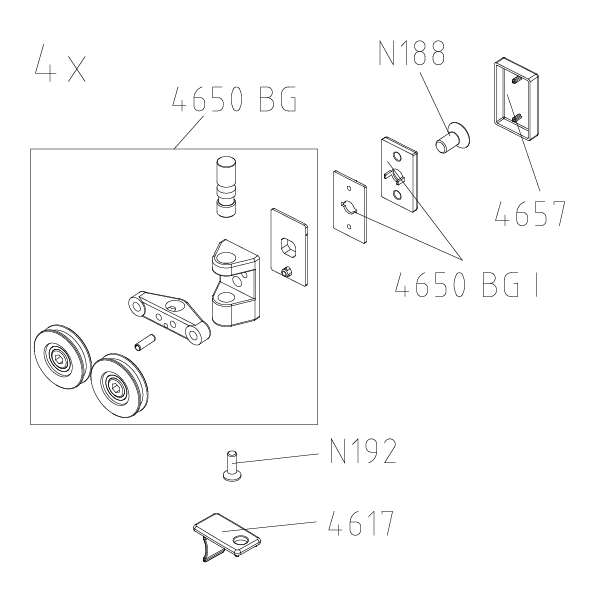 Photo SET 4 ROULETTE HAUTE CC R / LI C ARGT