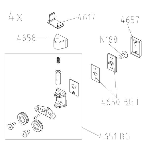 Photo SET 4 ROULETTE BASSE CC R BLC