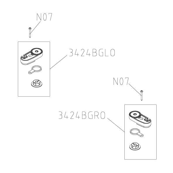 Photo SET PIVOT HAUT 3424 DI ARGT POLI