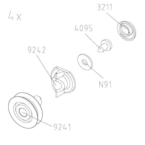 Photo SET 4 ROULETTE HAUT I2/N2 R / RONDO ARGT