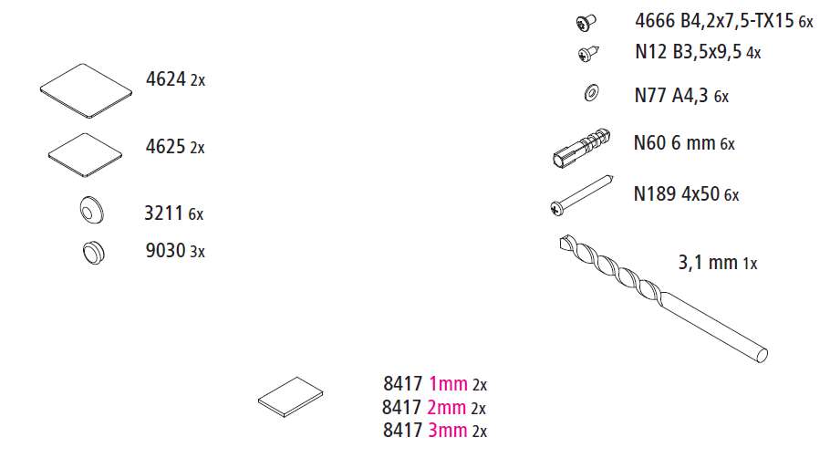 Photo Sachet de montage CADA XS CC G3R/L blanc