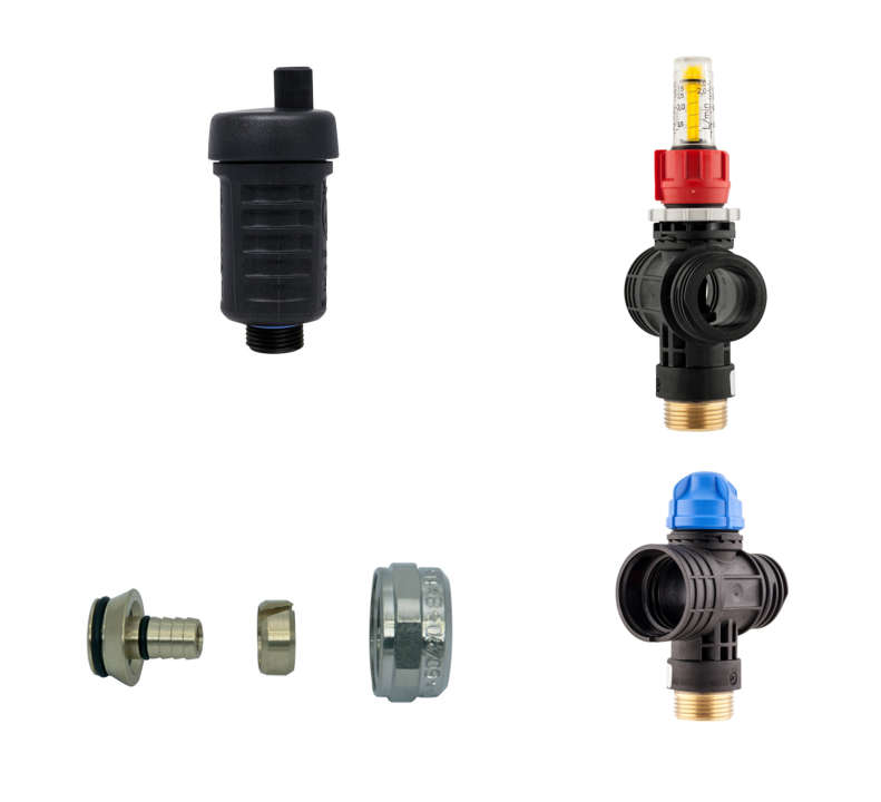 Photo Ensemble départ/retour supplémentaire pour collecteur NIS + raccords 16