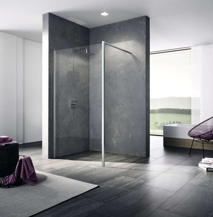 Photo Paroi de douche walk-in WALK-IN-SHOWER XB XBWDW L110 2M argent poli v.clair