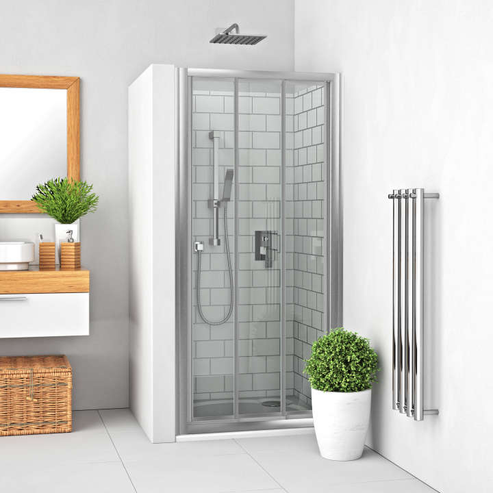 Photo Paroi de douche coulissante EQUI EICL3 L80 1.9M argent poli v.clair clean