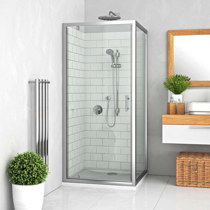 Photo Paroi de douche fixe EQUI EIFIX L120 1.9M argent poli v.clair clean