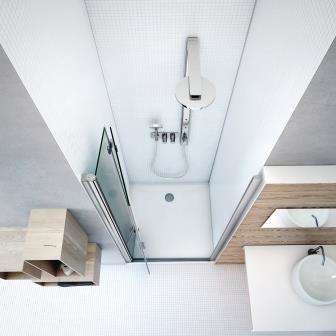 Photo Receveur de douche Marmo Neo Square marbre de synthèse blanc MANSQ1400802E