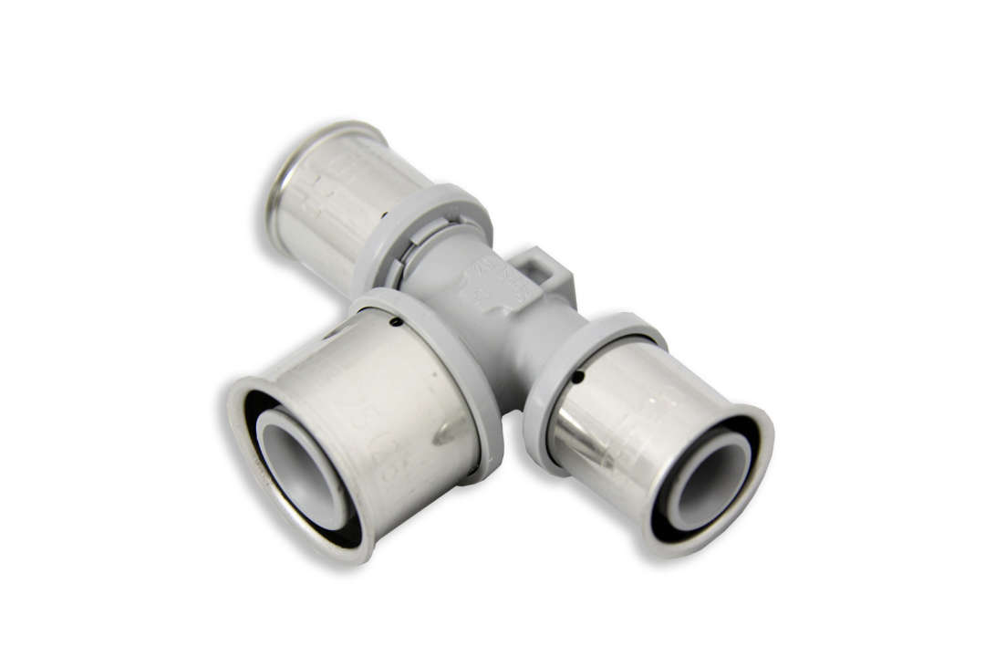 Photo Té sortie centrale augmentée 25x32x25mm PPSU