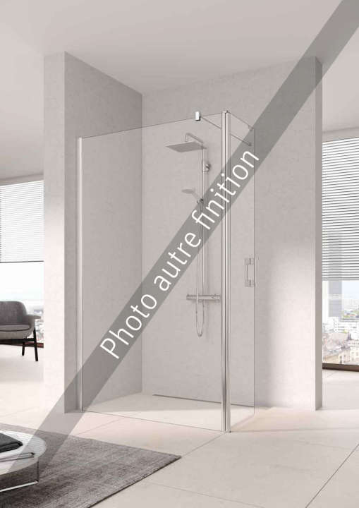 Photo Paroi de douche walk-in PEGA PETFL L120 2M argent poli v.diamant