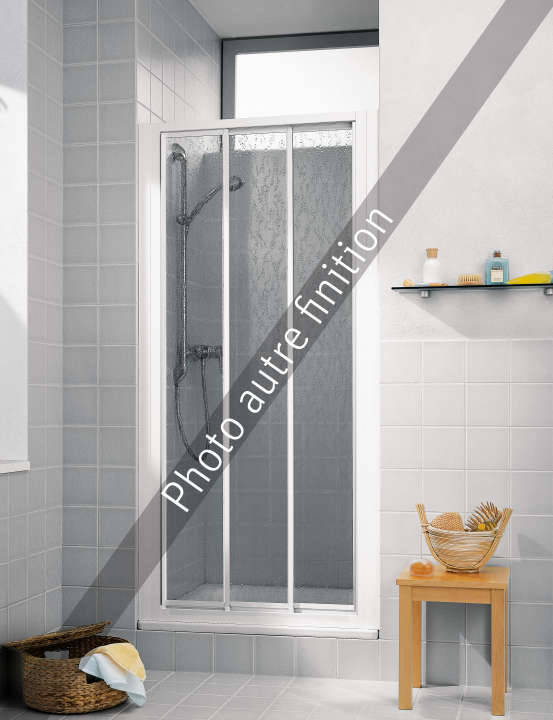 Photo Paroi de douche coulissante CADA CASTD L80 1.9M argent poli v.clair