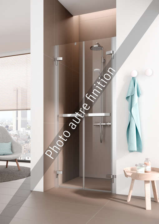 Photo Paroi de douche 2 battants TUSCA TUPTD L100 2M argent poli v.gris