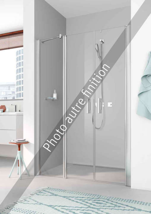 Photo Paroi de douche 2 battants PEGA PEPFR L120 2M argent poli v.gris