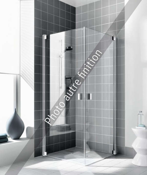 Photo Paroi de douche 1/2 angle pivotante RAYA RA1EL L90 2M argent mat v.clair clean