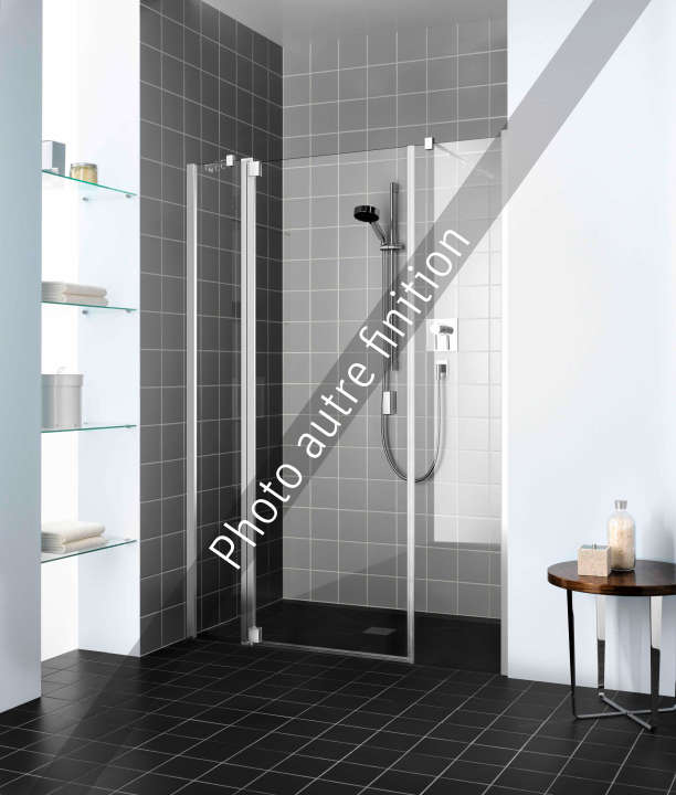 Photo Paroi de douche pivotante RAYA RA1AL L140 2M argent mat v.gris