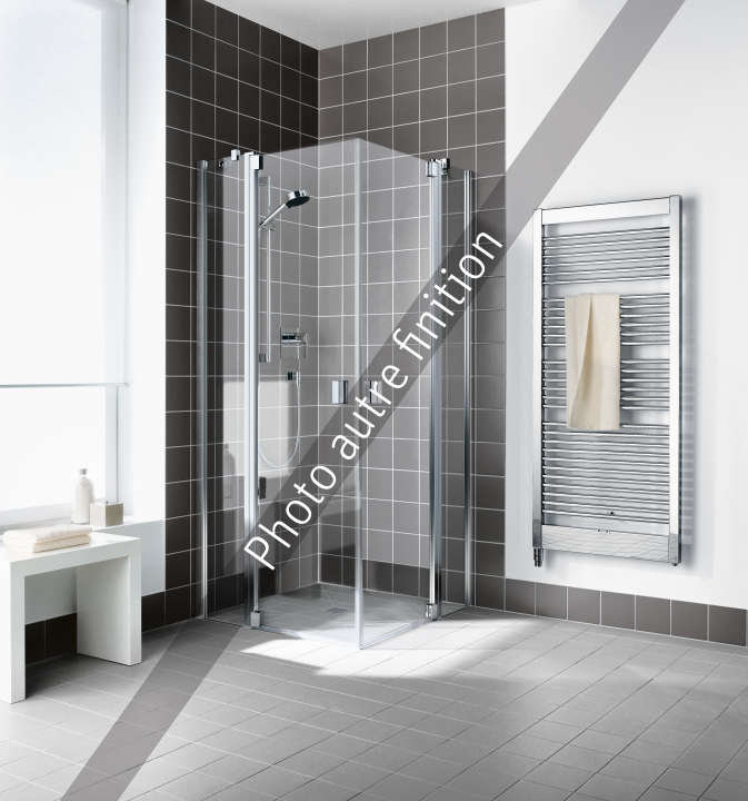 Photo Paroi de douche 1/2 angle pivotante RAYA RAEPR L78 2M argent poli v.opaco clean