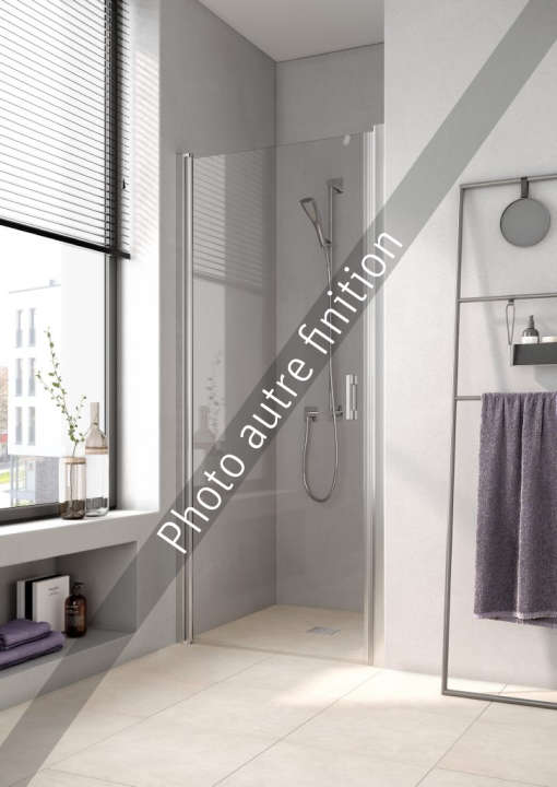 Photo Paroi de douche pivotante LIGA LI1WL L105 2M argent mat v.clair clean