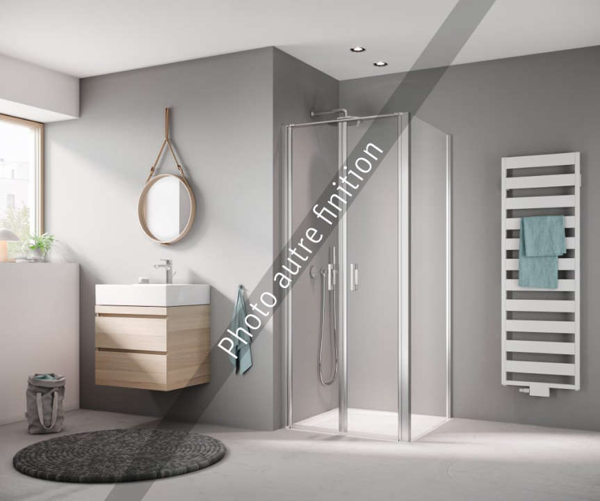 Photo Paroi de douche 2 battants LIGA LIPTD L90 2M argent poli v.clair