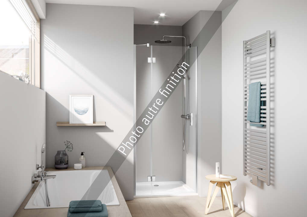 Photo Paroi de douche pivotante LIGA LISFL L120 2M argent poli v.clair