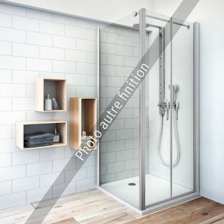 Photo Paroi de douche 2 battants EQUI EI2B2 L120 2M argent poli v.serig clean