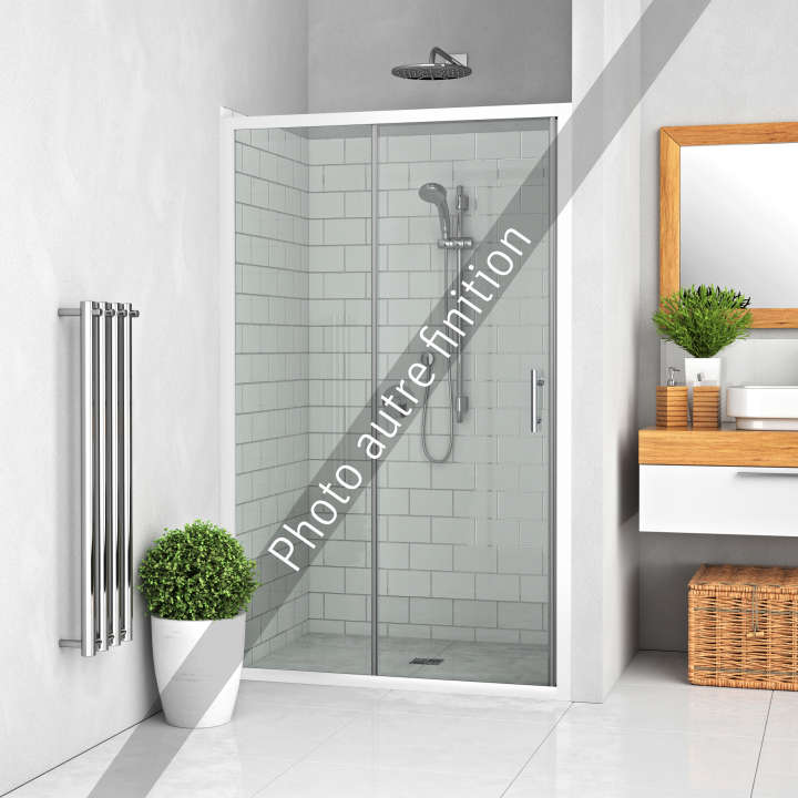 Photo Paroi de douche coulissante EQUI EICL2 L120 1.9M argent poli v.clair clean