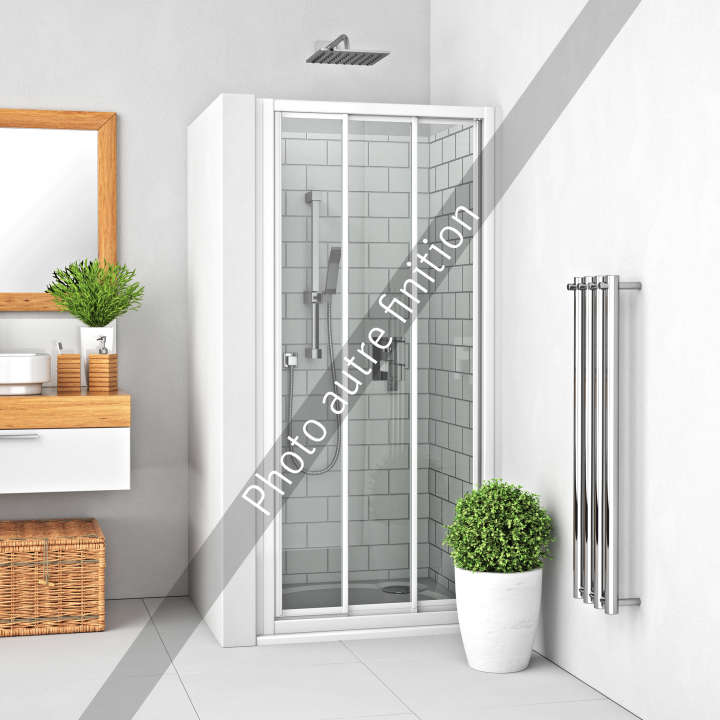 Photo Paroi de douche coulissante EQUI EICL3 L80 1.9M argent poli v.clair clean