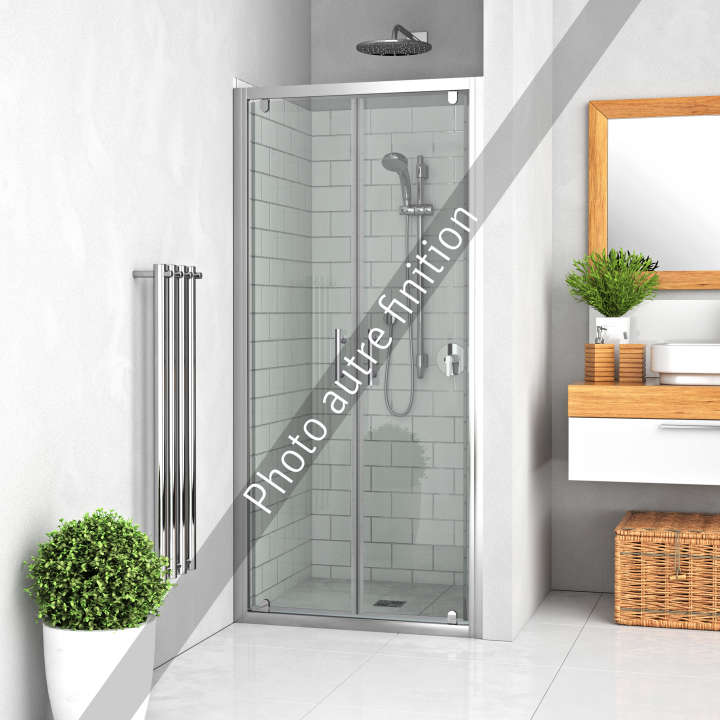 Photo Paroi de douche 2 battants EQUI EI2BT L80 1.9M argent poli v.serig clean