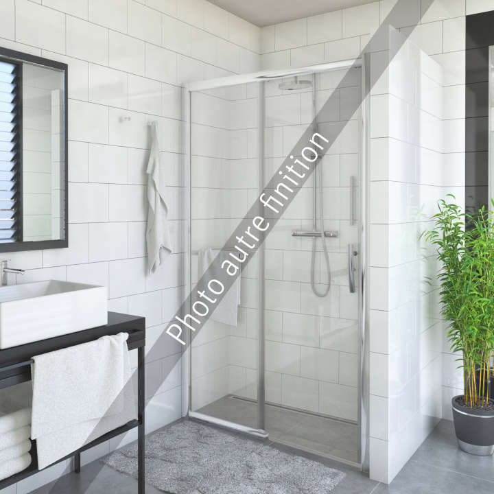 Photo Paroi de douche coulissante EQUI EID2L L160 2M argent poli v.serig clean Photo Paroi de douche coulissante EQUI EID2L L160 2M argent poli v.serig clean