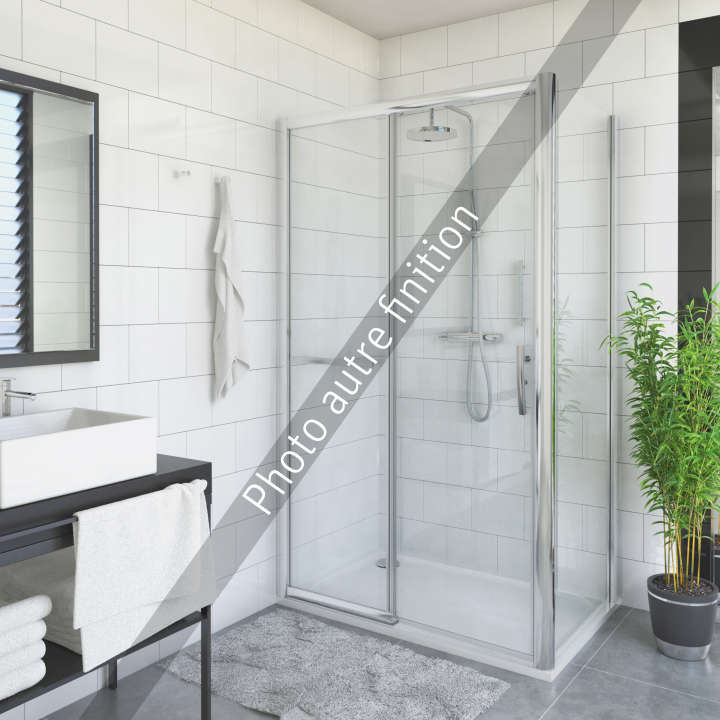 Photo Paroi de douche coulissante EQUI EID2L L160 2M argent poli v.serig clean Photo Paroi de douche coulissante EQUI EID2L L160 2M argent poli v.serig clean